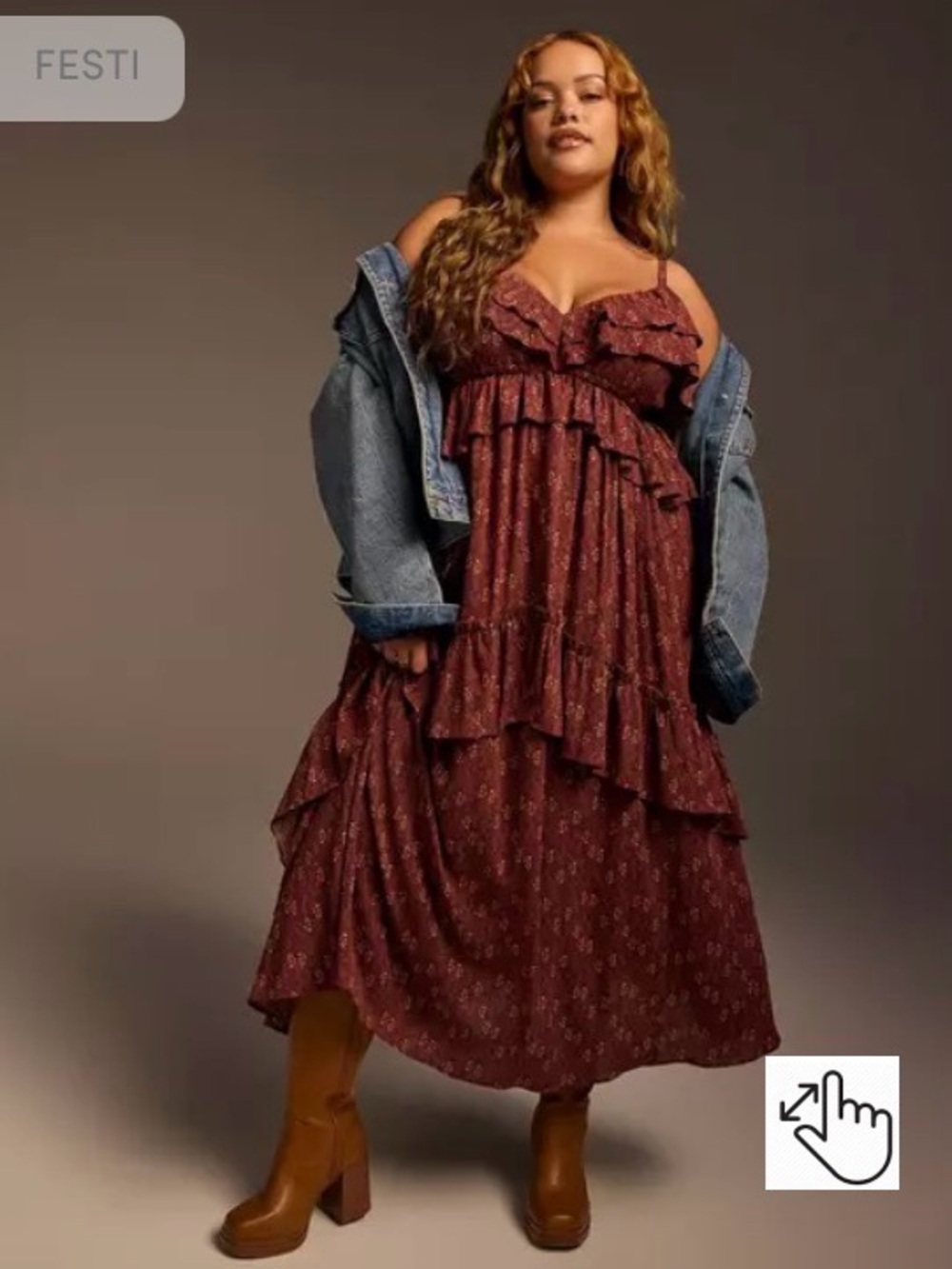 NWT Torrid Festi Ruffled Maxi Dress